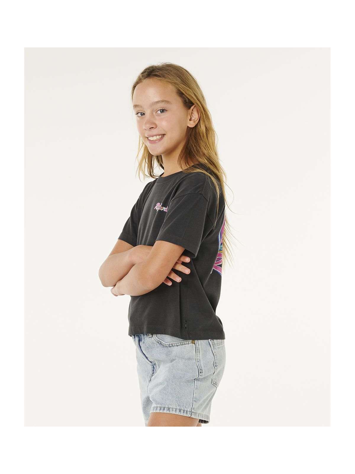 Koszulka dziewczęca RIP CURL Layday Crop-Girl czarna