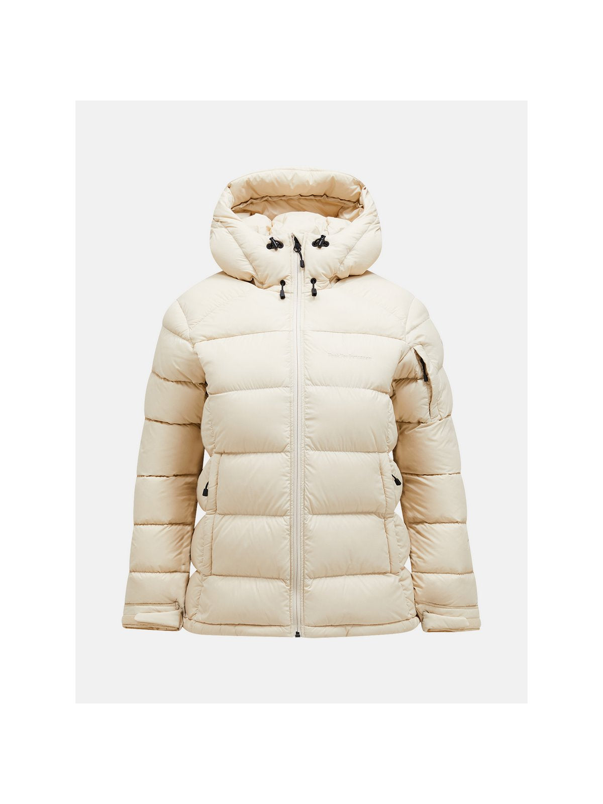 Kurtka zimowa puchowa Peak Performance W Frost Down Jacket beżowy - narciarska - Adventure Sports
