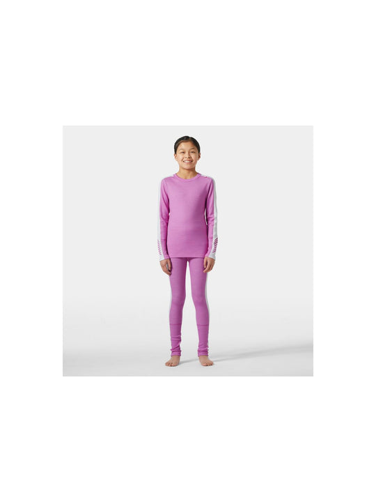 Bielizna dziecięca HELLY HANSEN Jr Lifa Merino Midweight Set kolor różowy
