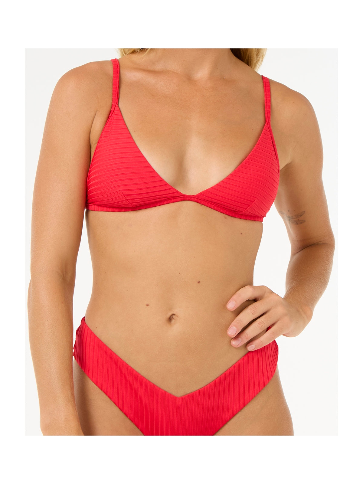 Stanik kąpielowy RIP CURL Premium Surf Fixed Tri czerwony