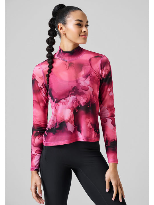 Koszulka CASALL Sheer Mock Neck Longsleeve różowy - Adventure Sports
