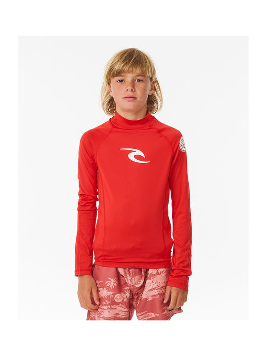 Koszulka do pływania dziecięca RIP CURL Brand Wave Upf L/S Boy czerwona

