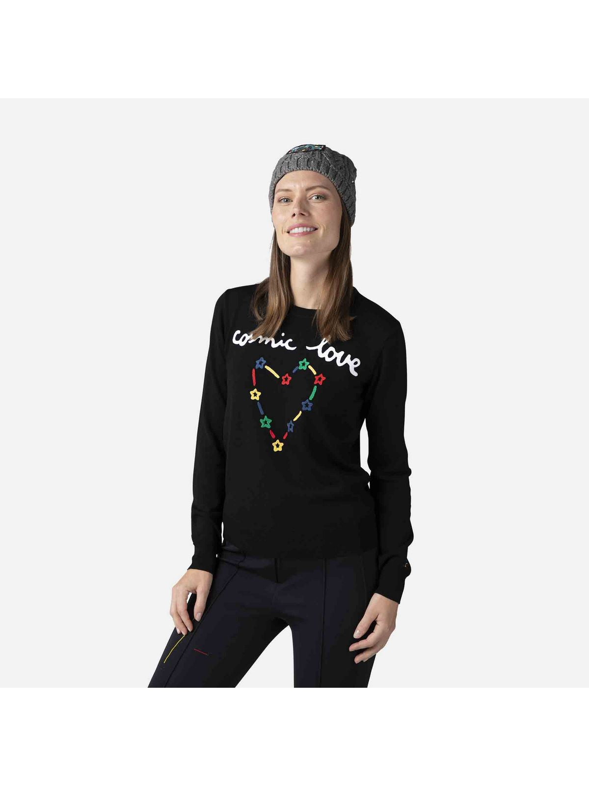Sweter Rossignol W Esther Round Neck czarny - Adventure Sports