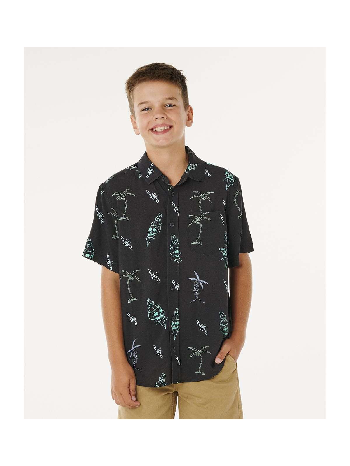 Koszula chłopięca RIP CURL Eternal Shred Ss Shirt-Boy czarna