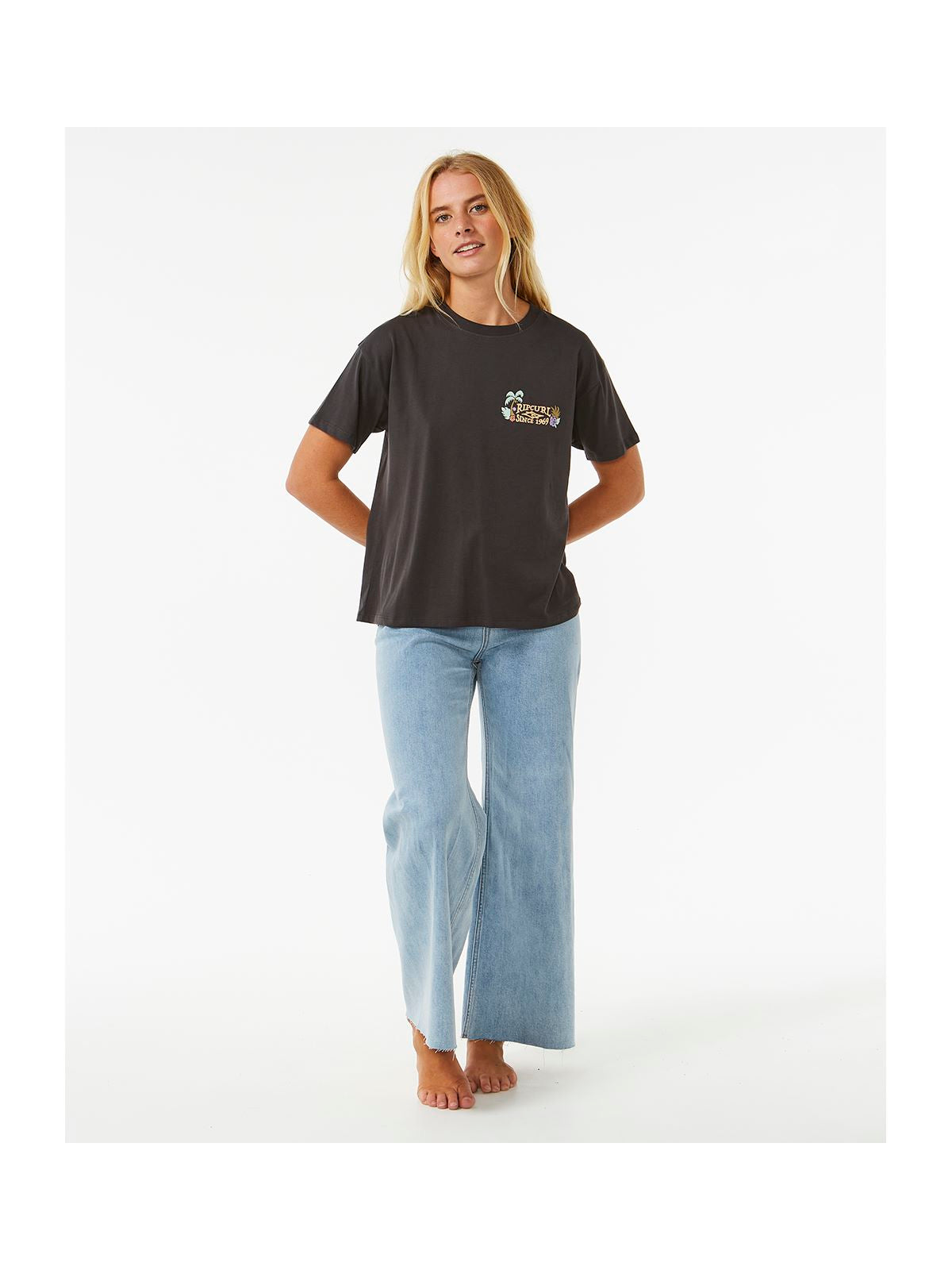 Koszulka RIP CURL Tiki Tropics Relaxed Tee czarny - Adventure Sports