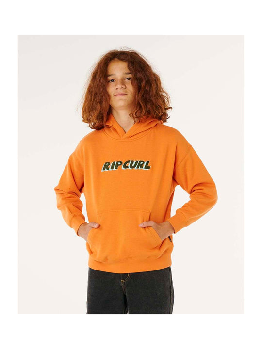 Bluza chłopięca RIP CURL Eternal Shred Logo Hood-Boy pomarańczowa
