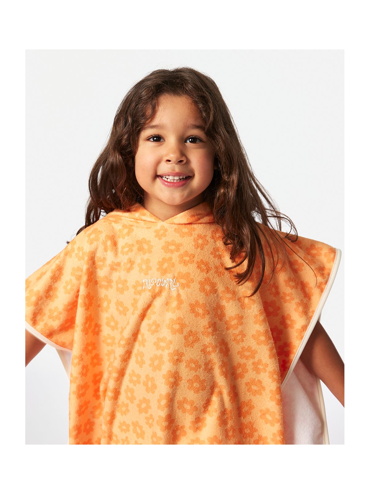 Ponczo dziewczęcze RIP CURL Mixed Hooded Towel-Girl pomarańczowy