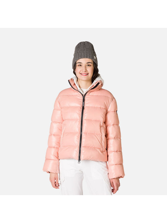 Kurtka damska Rossignol W Shiny Bomber różowa - Adventure Sports
