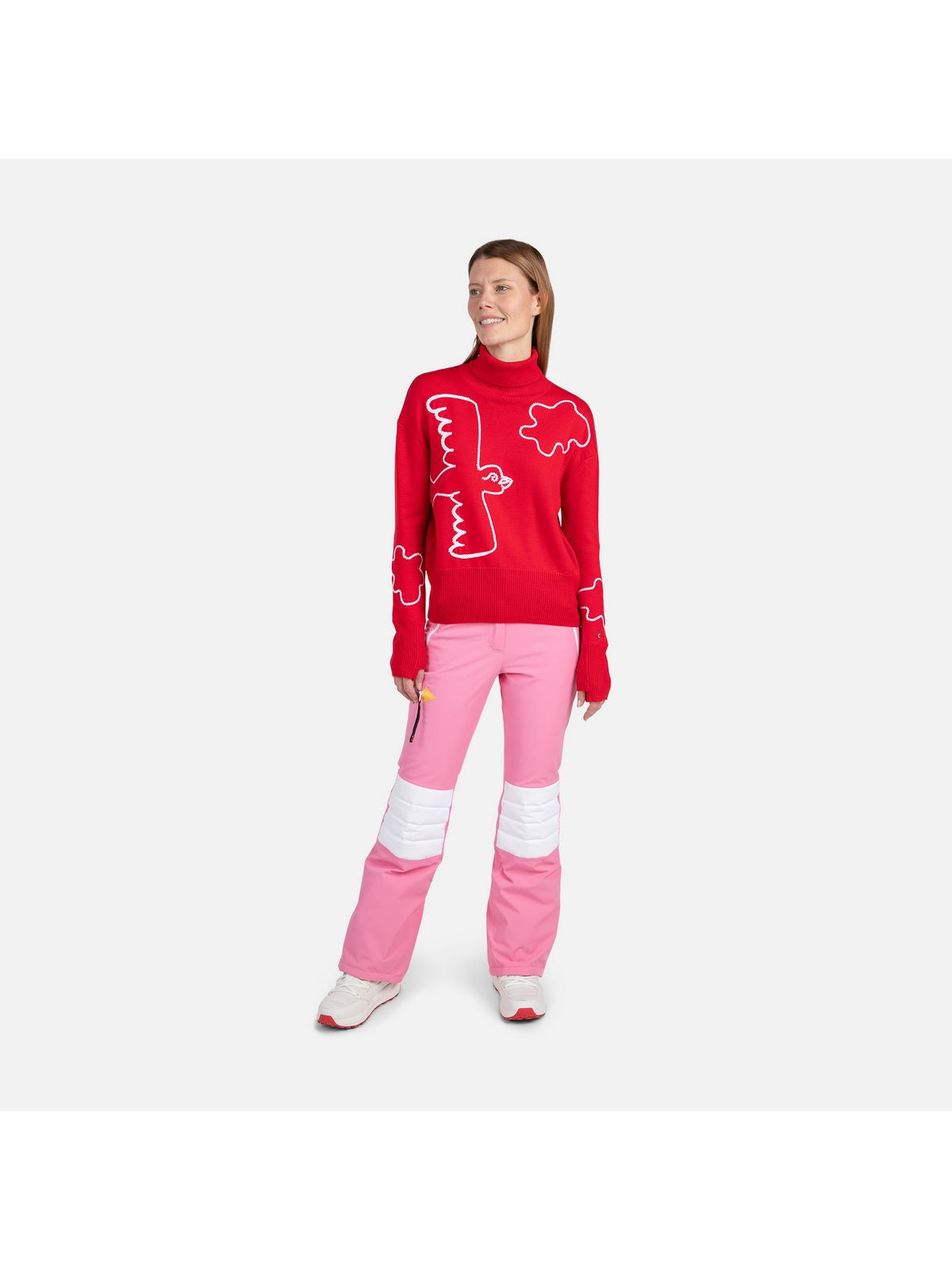 Sweter Rossignol W Jcc Roll Neck czerwony - Adventure Sports