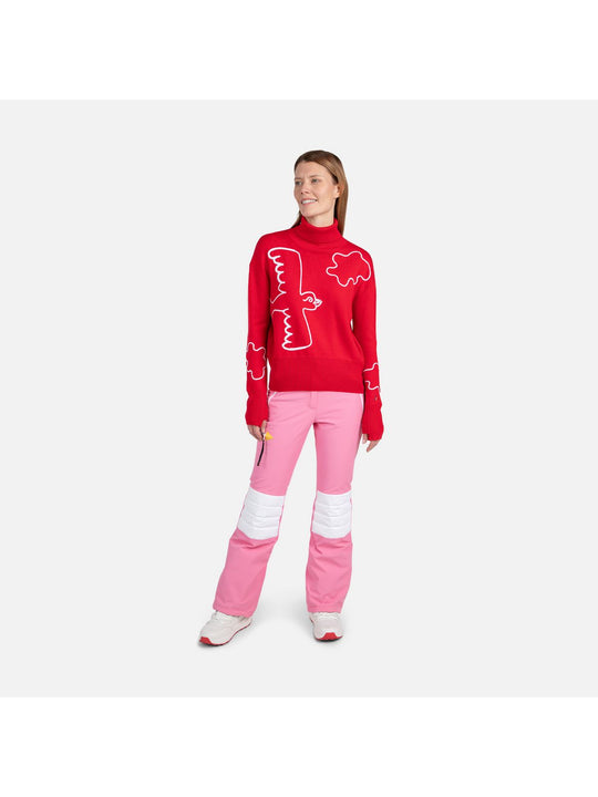 Sweter Rossignol W Jcc Roll Neck czerwony - Adventure Sports

