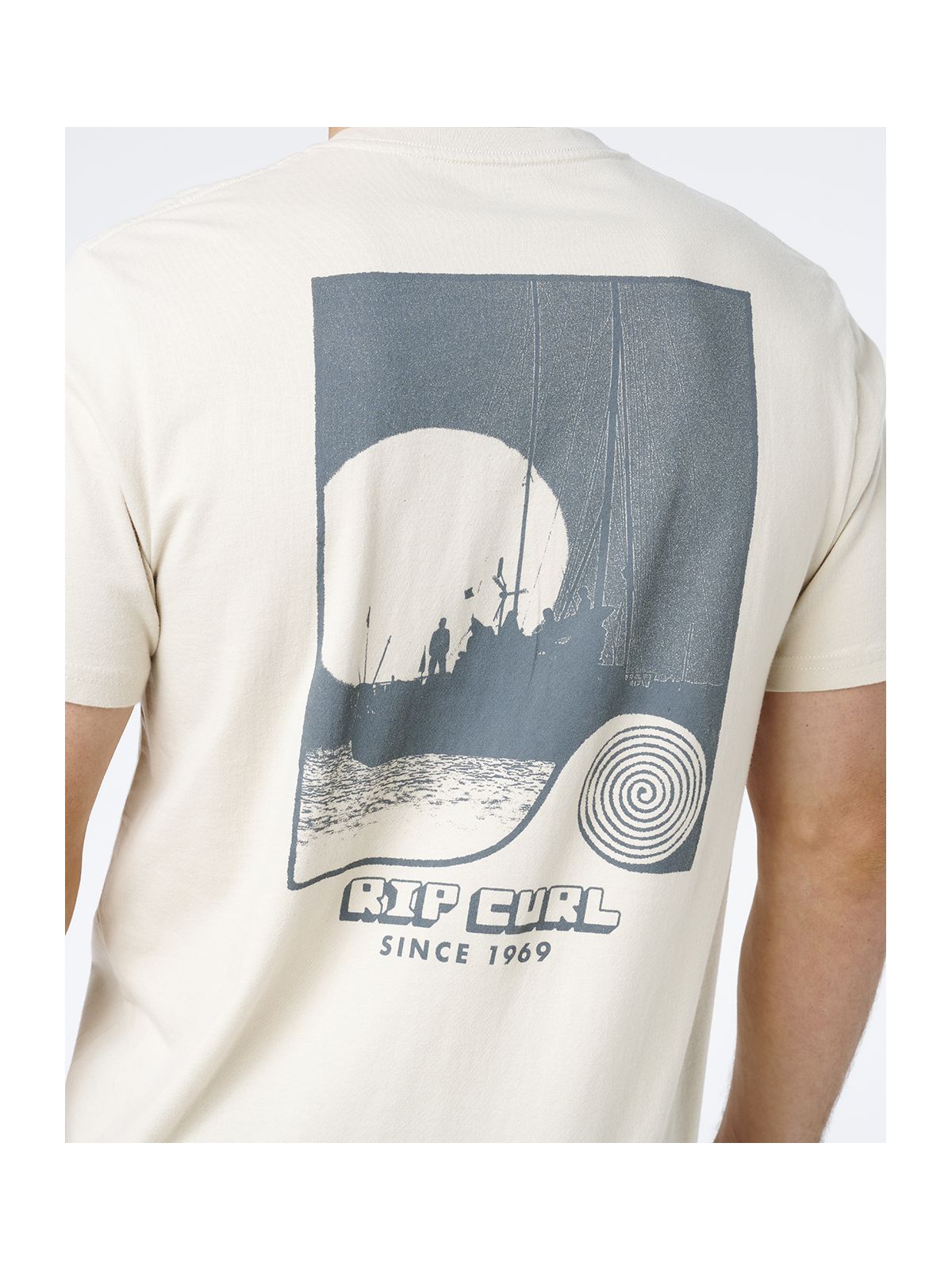 Koszulka męska RIP CURL Aots Sailboat Tee beżowa