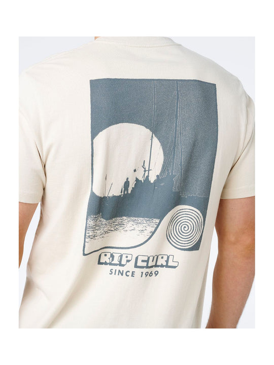Koszulka męska RIP CURL Aots Sailboat Tee beżowa

