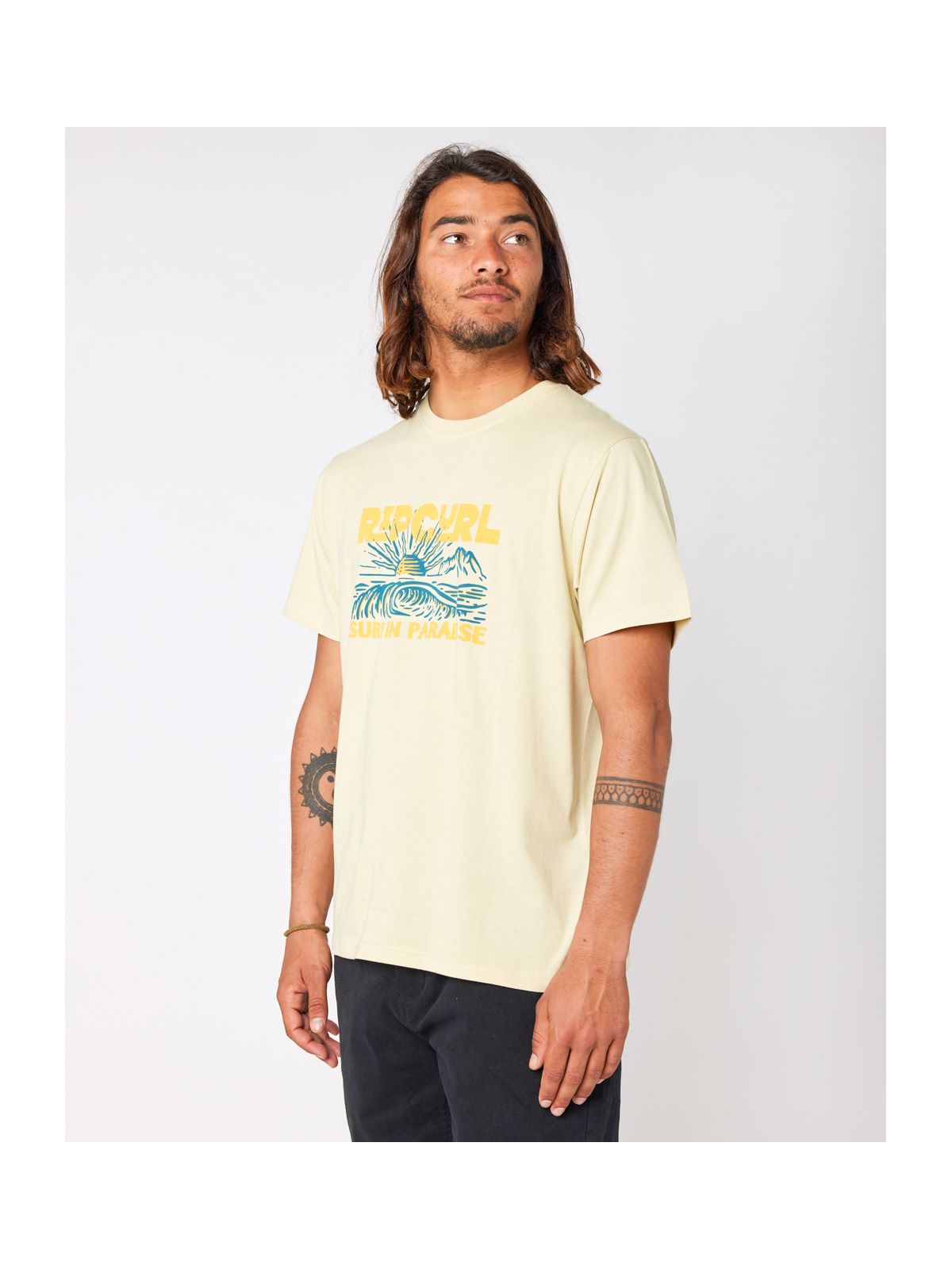 KOSZULKA RIP CURL SURF PARADISE TEE żółty - M - Koszulka - Adventure Sports