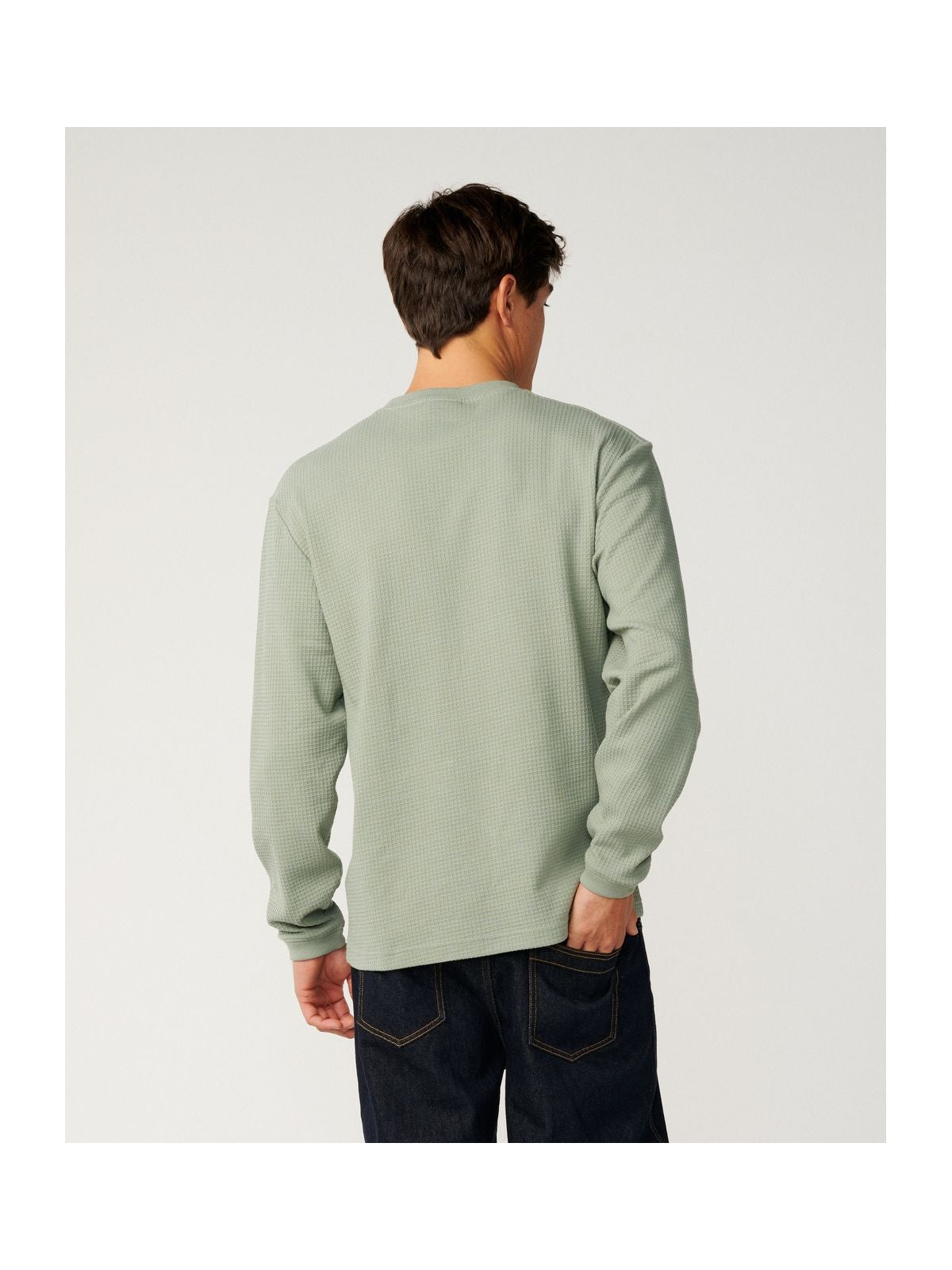 Koszulka męska RIP CURL Premium Surf Waffle L/S Tee zielona