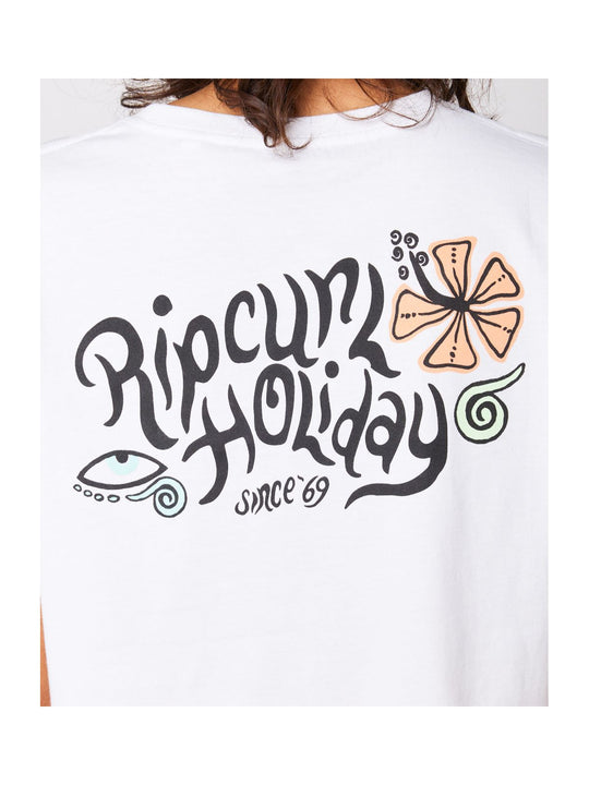 Koszulka RIP CURL Paradiso Crop Tee biały - Adventure Sports
