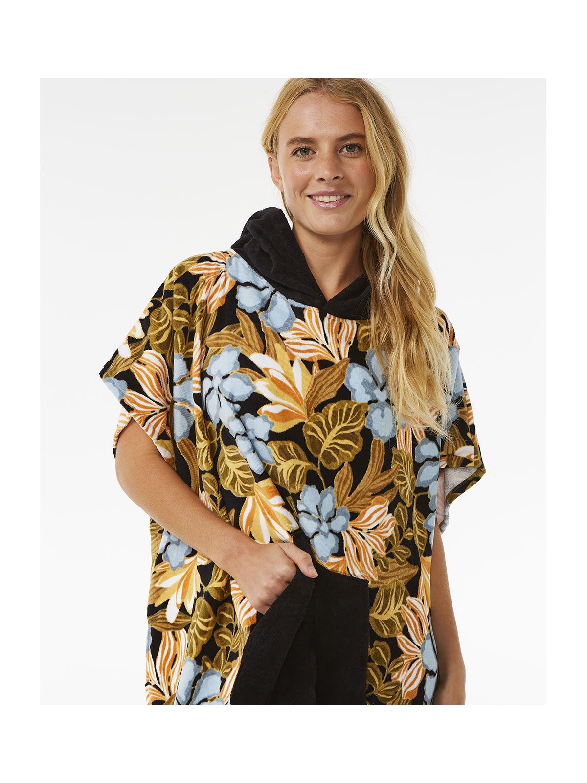 Poncho RIP CURL Mixed Hooded Towel czarny - TU - Adventure Sports