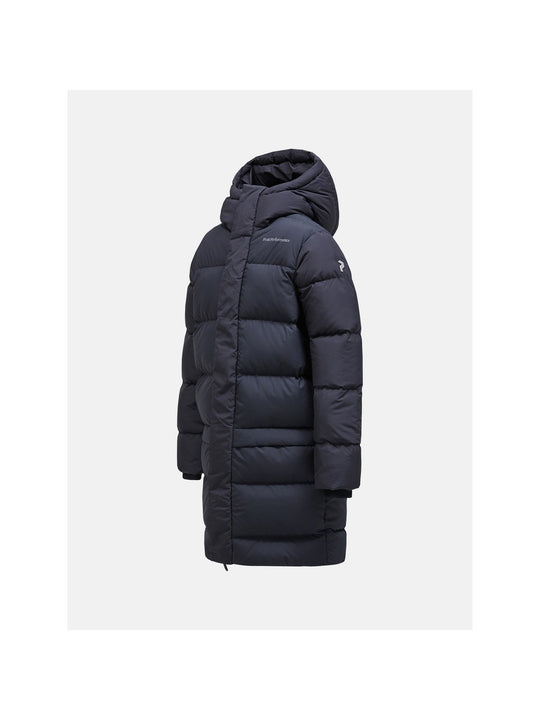 Płaszcz puchowa Peak Performance Jr Long Puffer czarny - Adventure Sports
