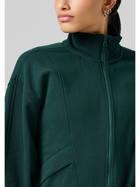Bluza sportowa damska CASALL Comfy Full Zip Sweater zielony - Adventure Sports
