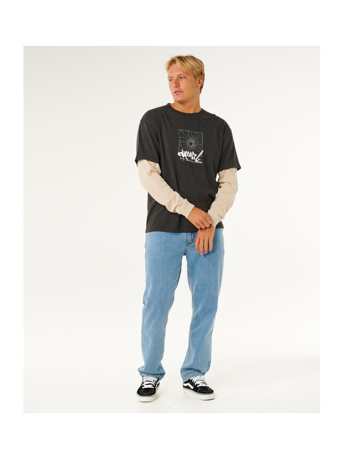 Koszulka męska RIP CURL Inner Visions Smashed L/S Tee czarna