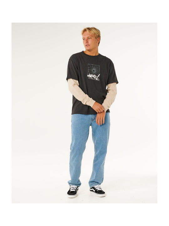 Koszulka męska RIP CURL Inner Visions Smashed L/S Tee czarna
