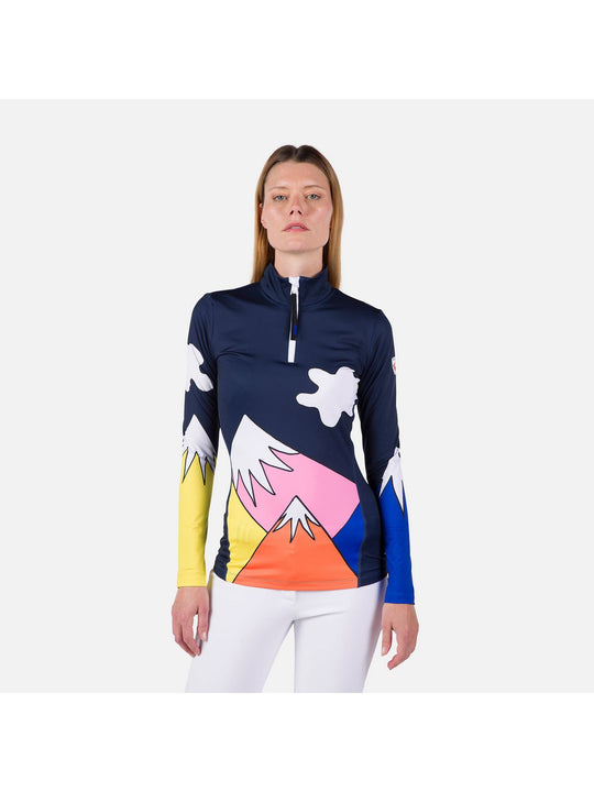 Koszulka Rossignol W Booster 1/2 Zip Top niebieski - Adventure Sports
