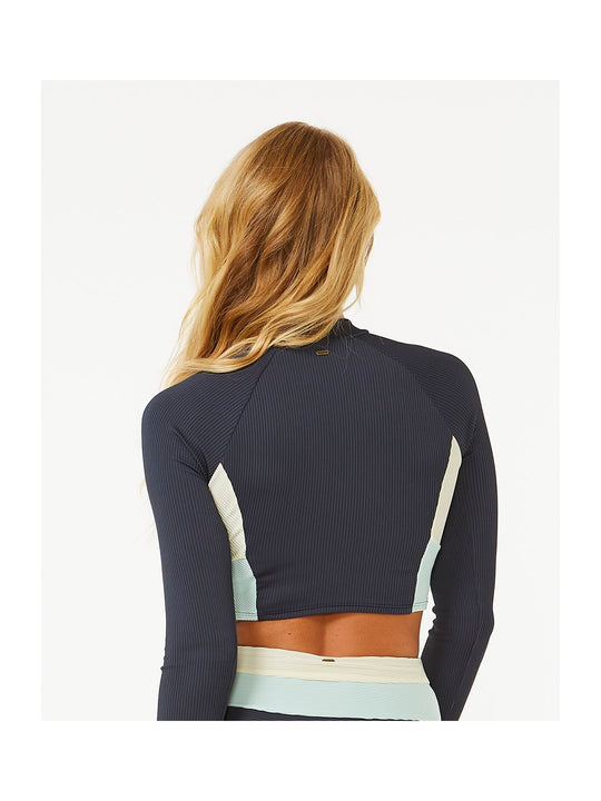 Top RIP CURL Block Party Spliced Crop L/S granatowy - Adventure Sports
