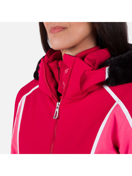 Kurtka damska narciarska Rossignol W Saluver Fur Jkt czerwony - Adventure Sports
