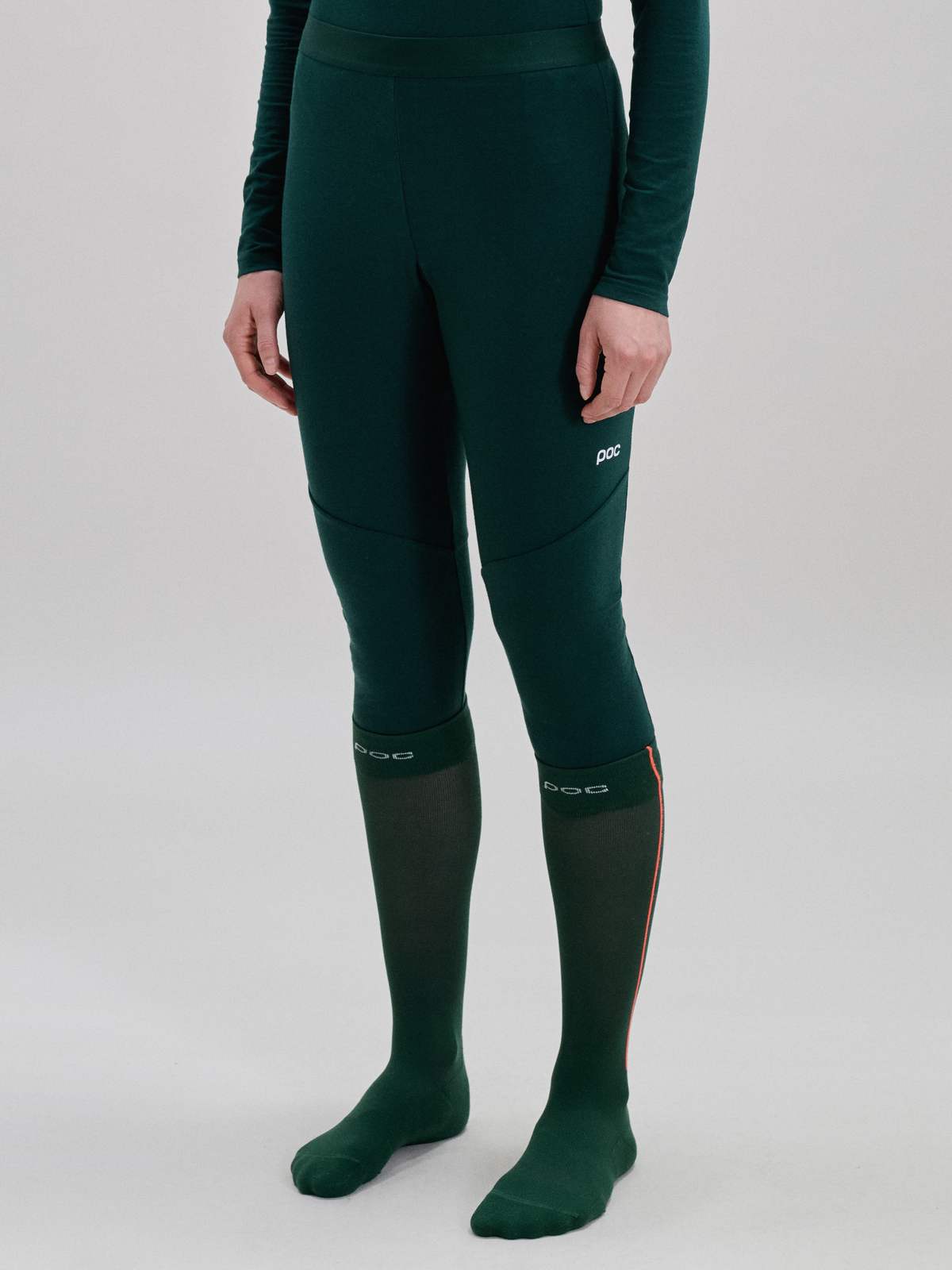 Legginsy narciarskie damskie POC W's Layer Merino 3/4 Tights zielony