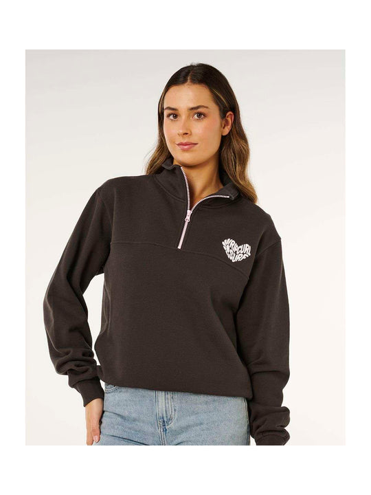 Bluza damska RIP CURL Rc Heart Half Zip Fleece czarna
