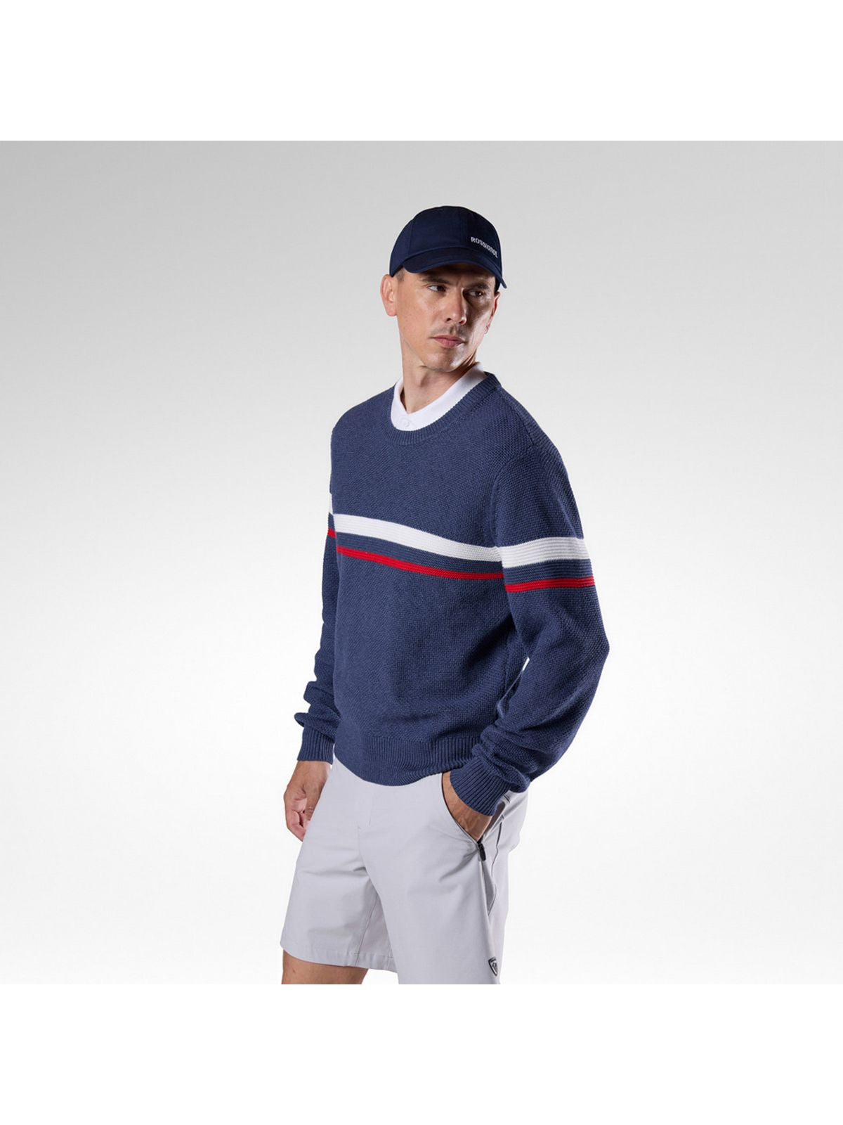 Sweter męski ROSSIGNOL M Knitted Cn Sweater granatowy