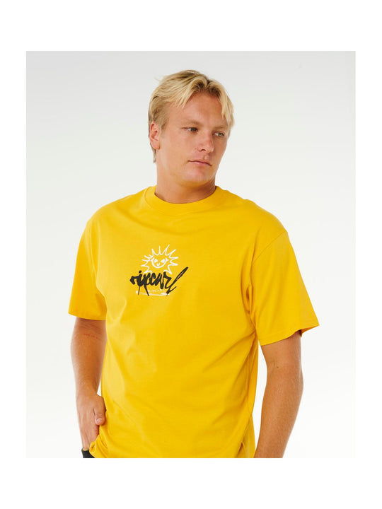 Koszulka męska RIP CURL Inner Visions Rotten Sun Tee żółta
