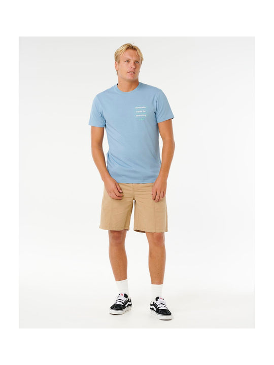 Koszulka męska RIP CURL Vaporcool Search 3 Stacks Tee niebieska
