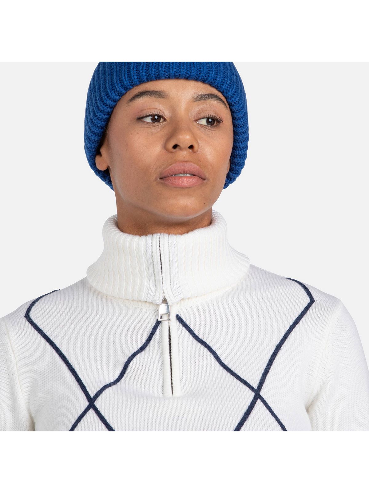 Sweter damski ROSSIGNOL W Jcc 1/2 Zip biały