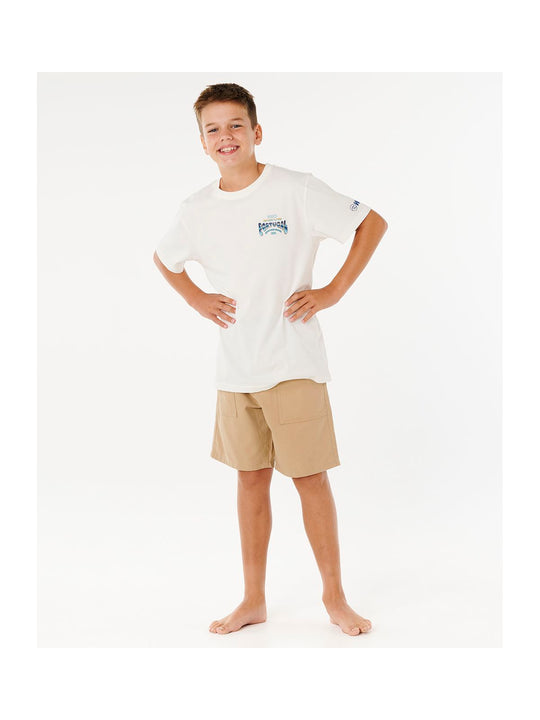 Koszulka juniorska RIP CURL RIP CURL Pro Peniche 26 Tee-Bo biała
