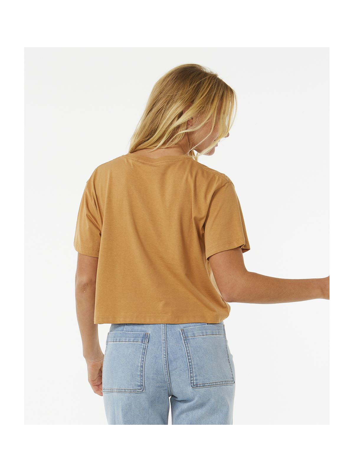 Koszulka RIP CURL Block Party Crop Tee brązowy - Adventure Sports
