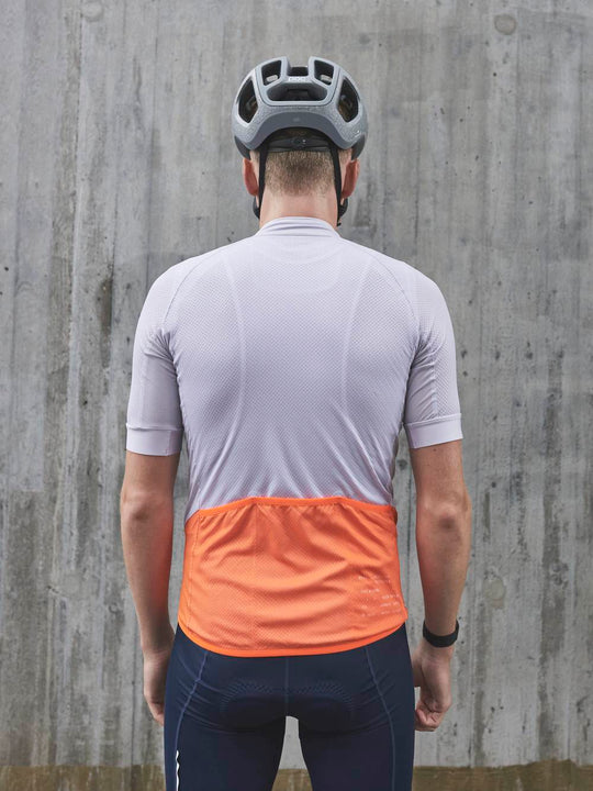 Koszulka rowerowa POC M’s ESSENTIAL ROAD LOGO - szary | pomarańczowy - Adventure Sports

