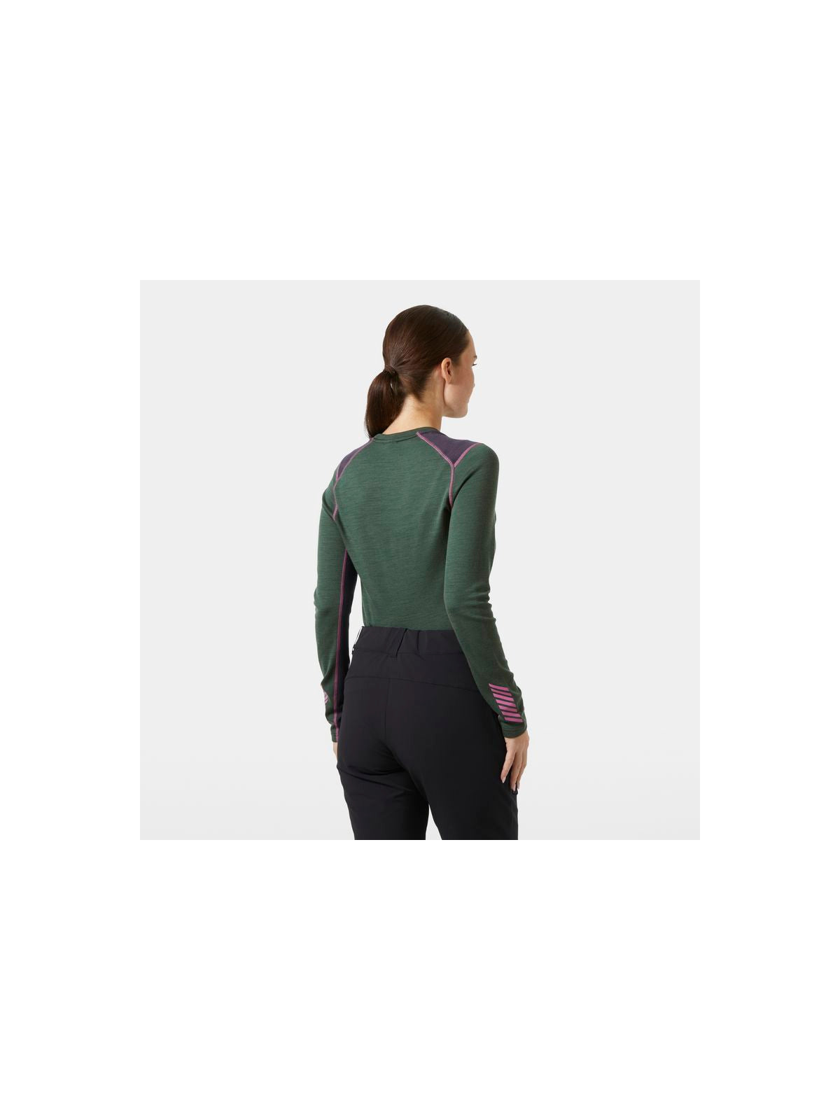 Koszulka damska HELLY HANSEN W Lifa Merino Midweight Crew kolor zielony