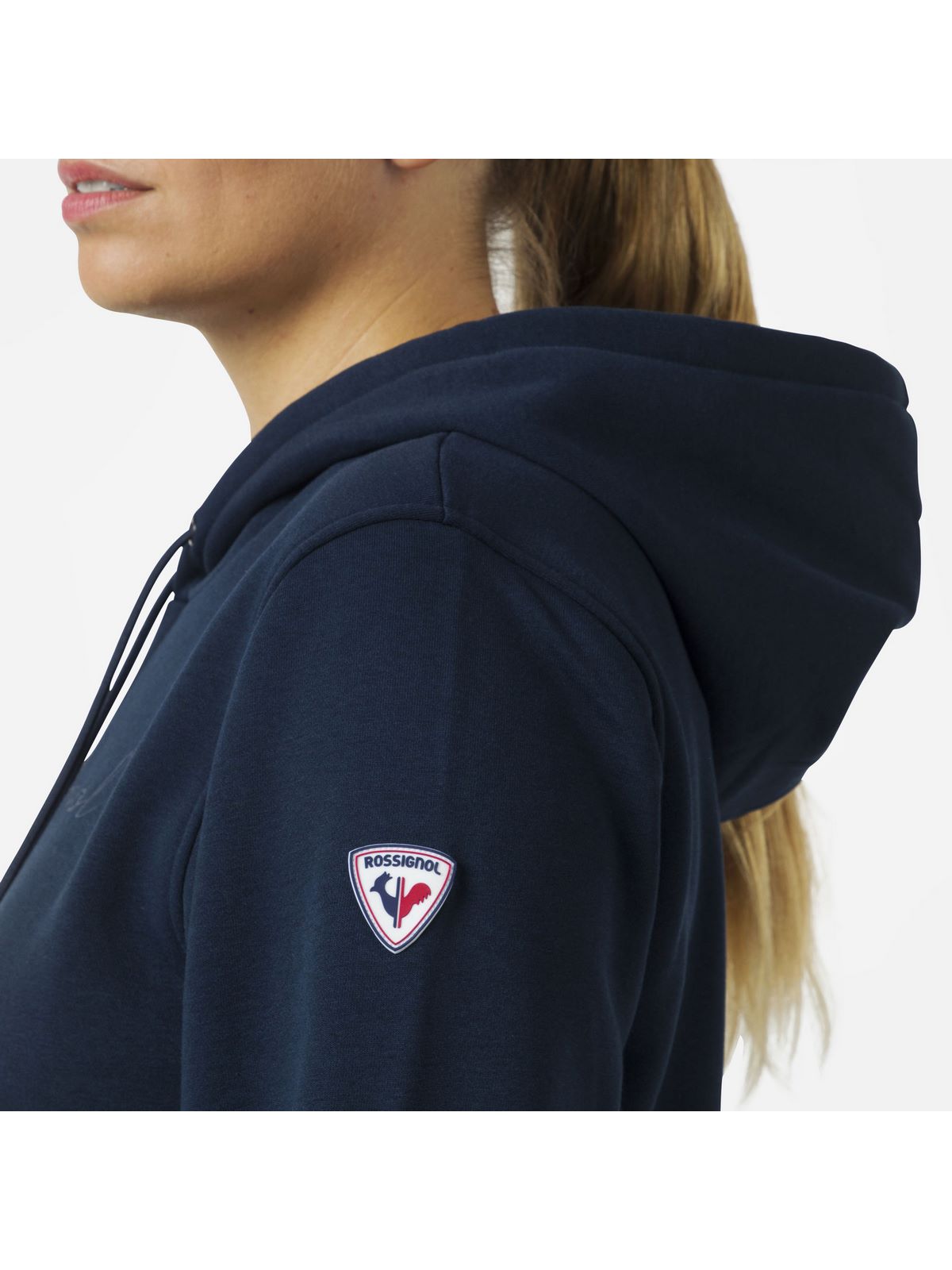 Bluza damska Rossignol W LOGO SWEAT HOOD FL granatowy - Adventure Sports