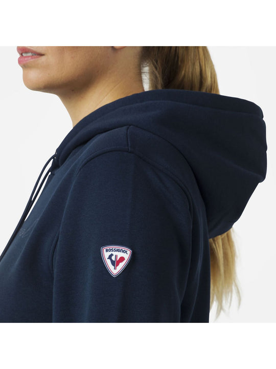 Bluza damska Rossignol W LOGO SWEAT HOOD FL granatowy - Adventure Sports
