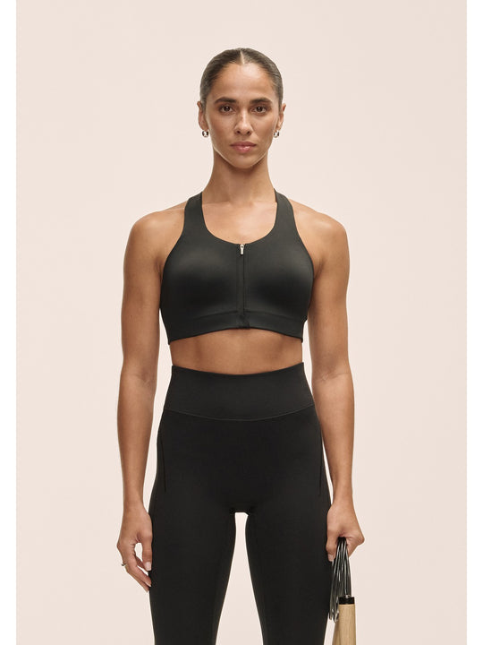 Stanik treningowy CASALL Impact Zip Sports Bra kolor czarny

