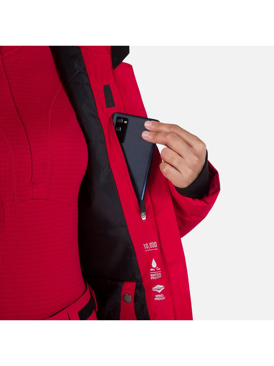 Kurtka na narty damska Rossignol W Staci Pearly Jkt czerwony - narciarska - Adventure Sports
