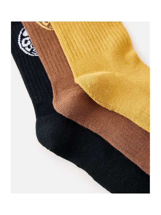 Skarpety RIP CURL Wetty Crew Sock 3-Pk brązowy - TU - Adventure Sports

