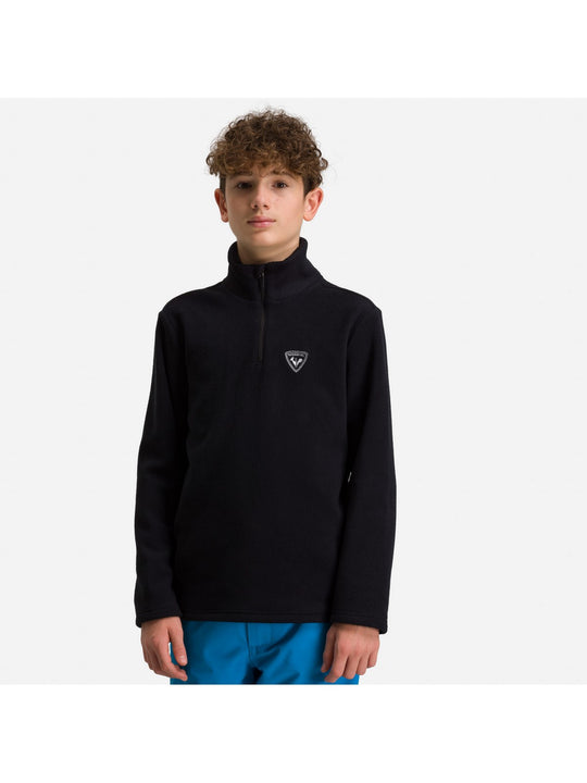 Bluza narciarska chłopięca Rossignol Boy 1/2 Zip Fleece czarny - Adventure Sports
