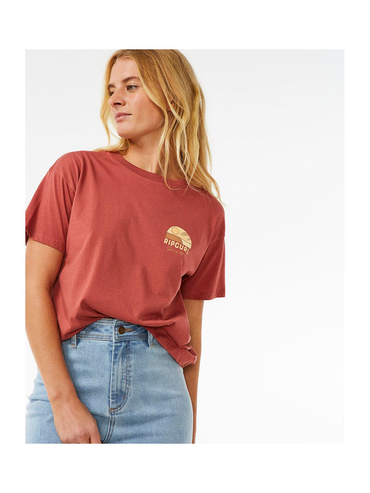 Koszulka RIP CURL Line Up Relaxed Tee czerwony - Adventure Sports
