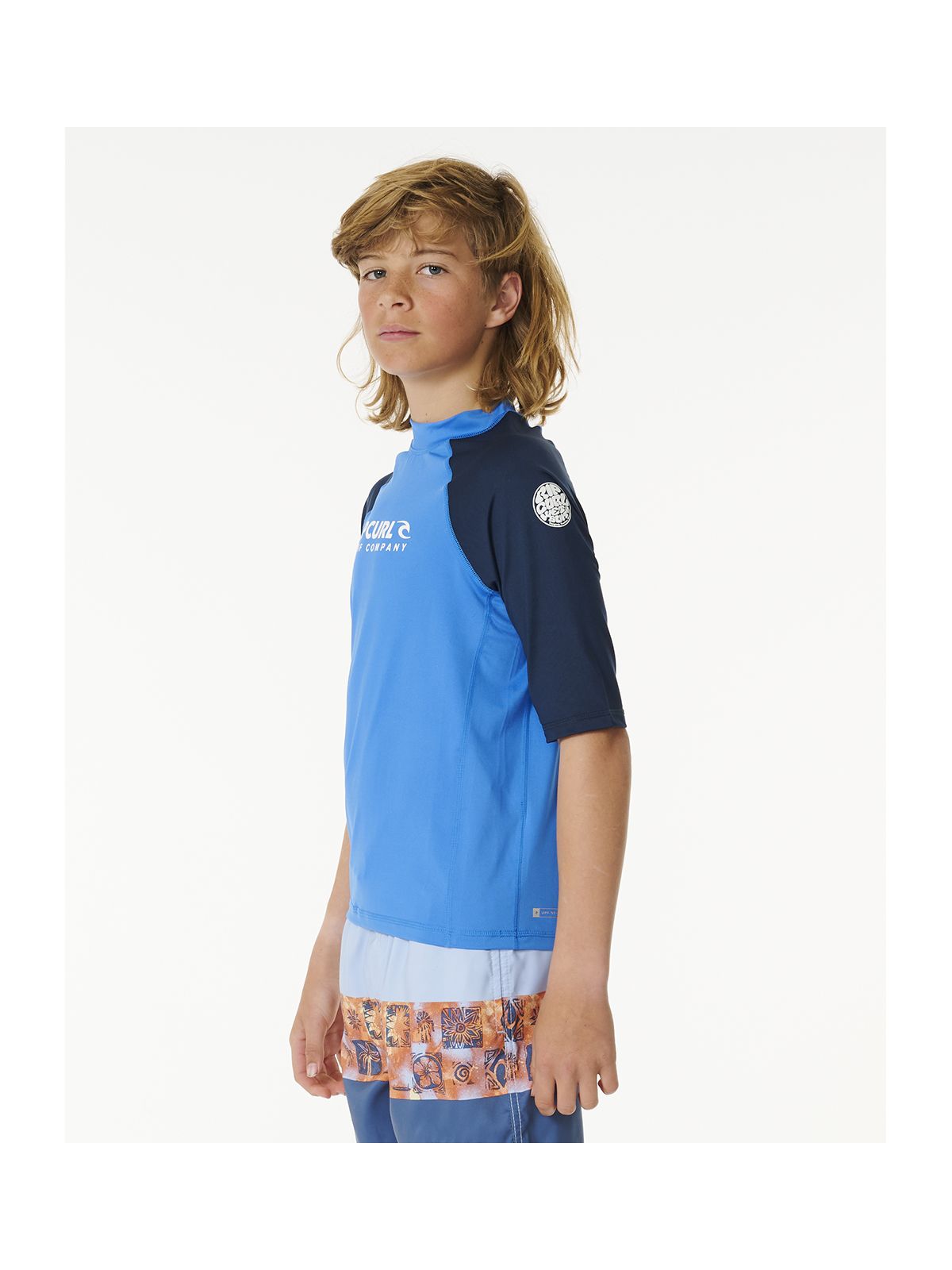 Lycra RIP CURL Shock Upf S/S-Boy niebieski