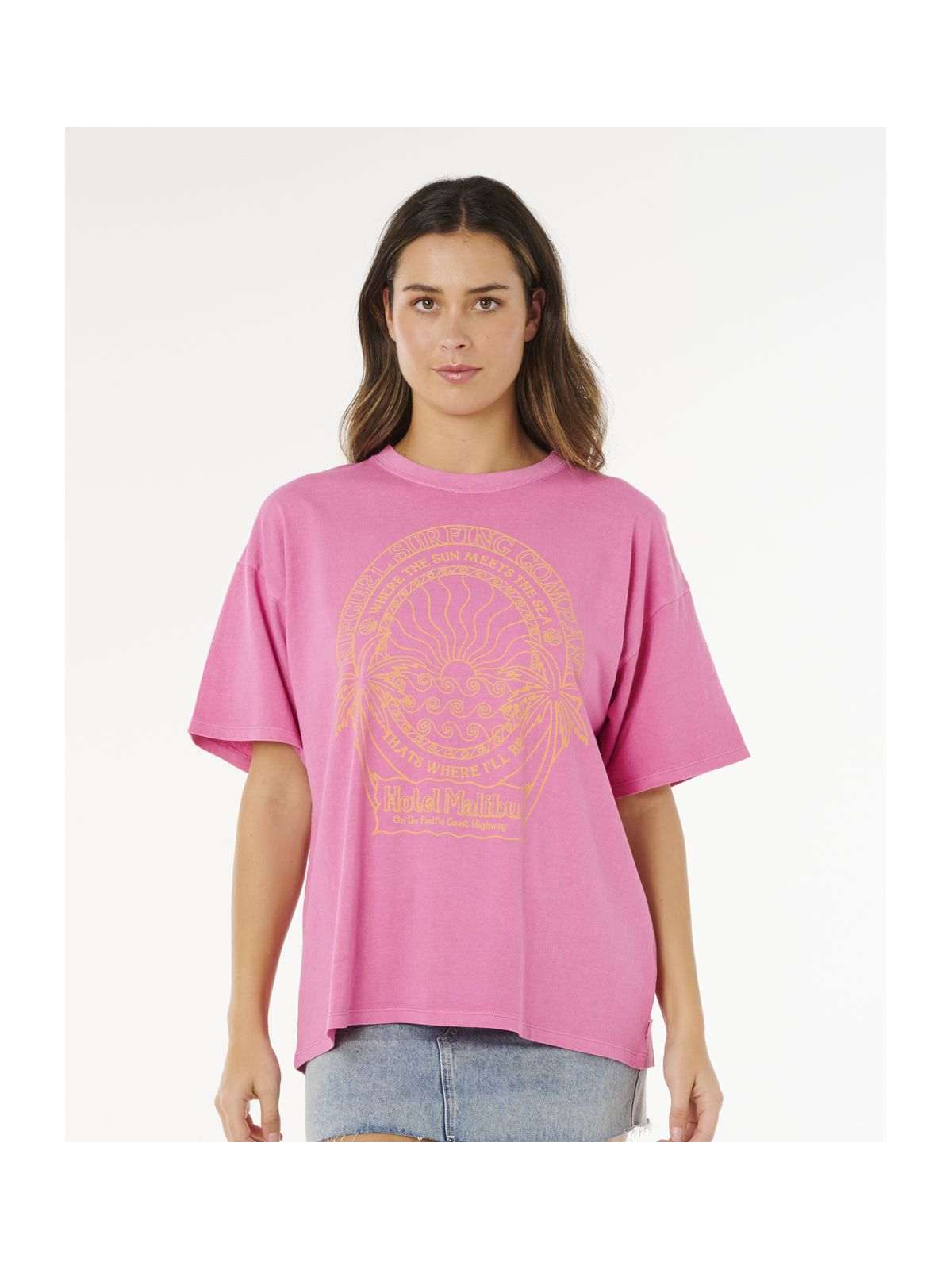 Koszulka damska RIP CURL Hotel Malibu Heritage Tee różowa
