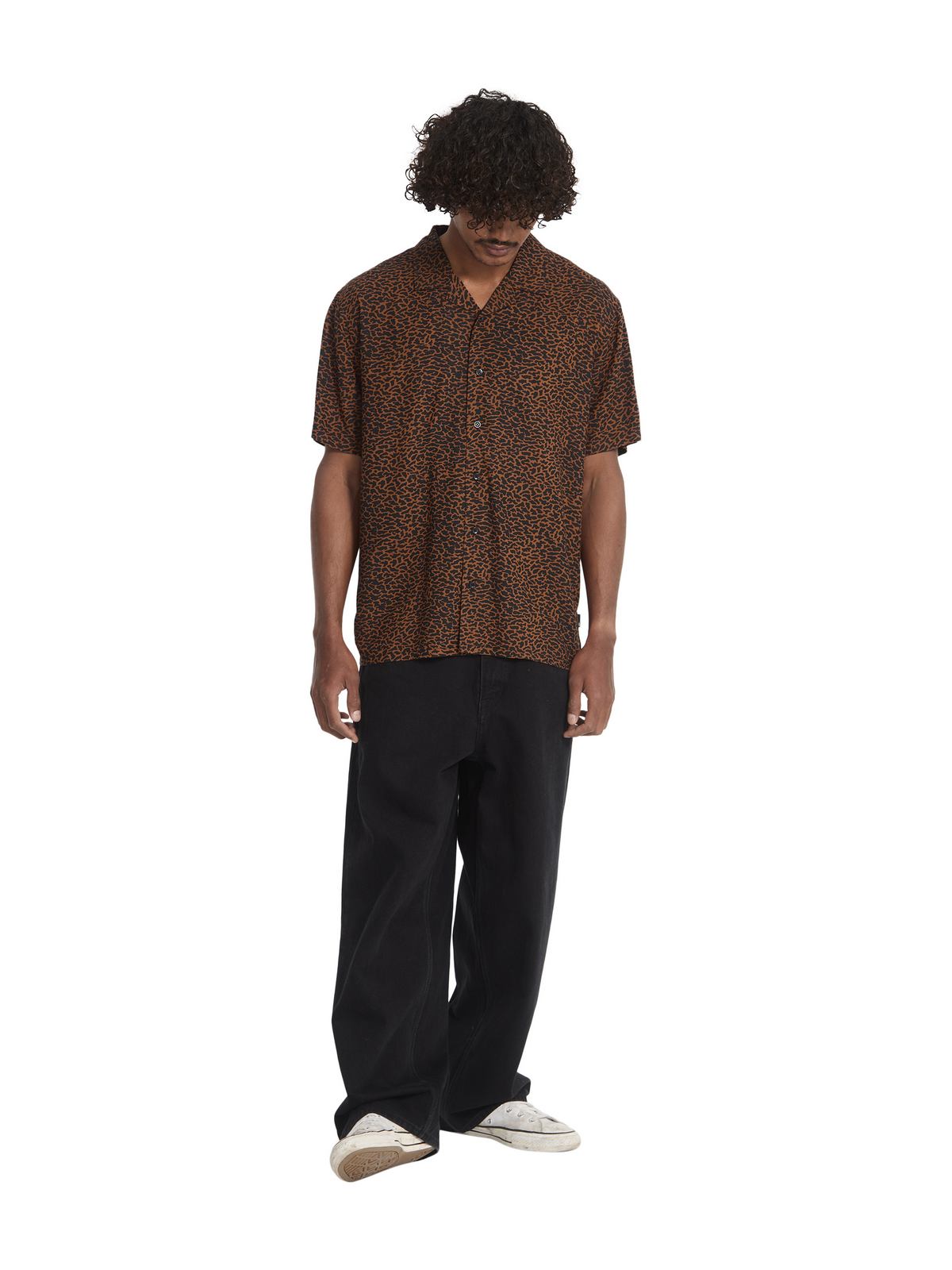 Koszula męska VOLCOM Utopias Print Ss brązowy