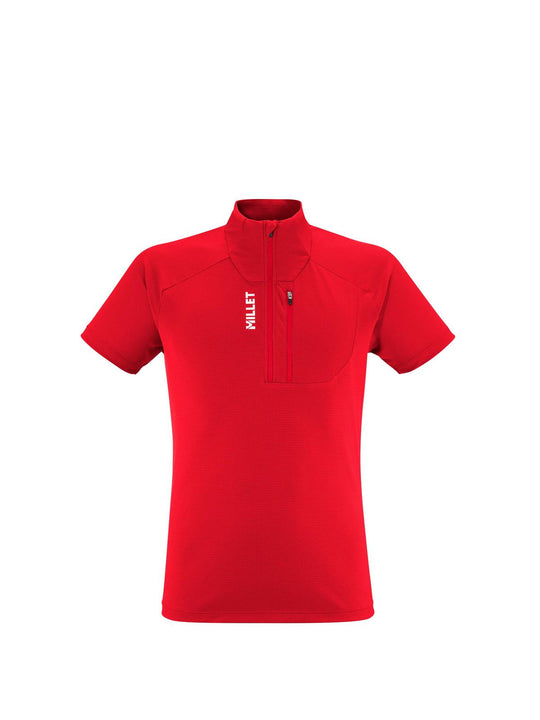 Koszulka MILLET KAMET TS ZIP SS M czerwony - Adventure Sports
