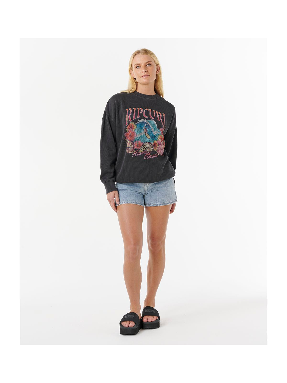 Bluza RIP CURL HAWAII CLASSIC HERITAGE CREW czarna