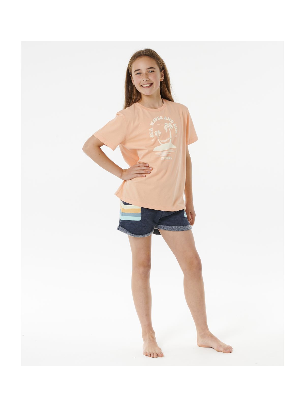 Koszulka RIP CURL Re-Entry Tee Girl pomarańczowy - Adventure Sports